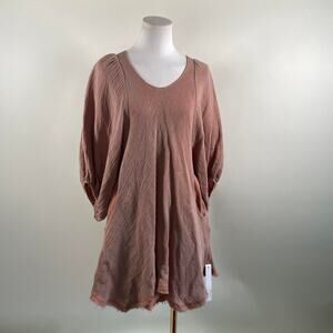 Vintage boho linen midi dress